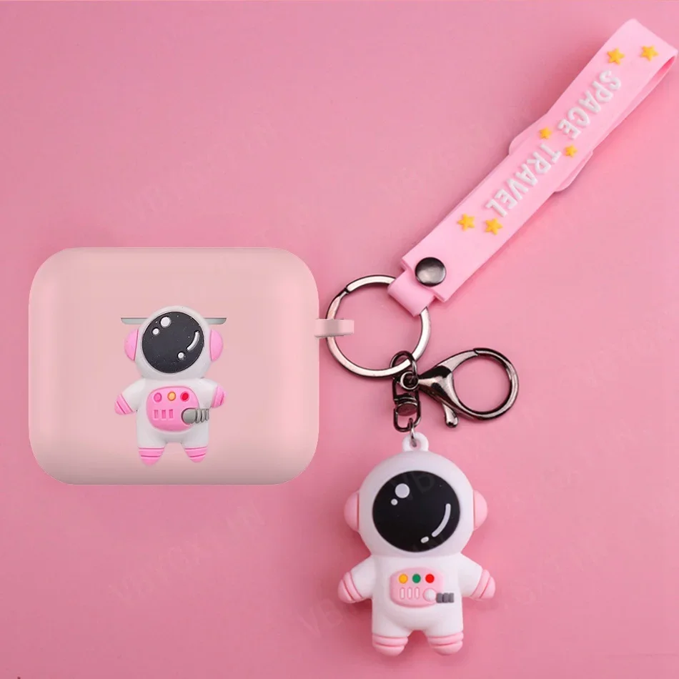 For SONY LinkBuds S Case Cartoon Astronaut / Cute Cat / Dog / Panda Silicone Earphones Cover with Keychain case fundas