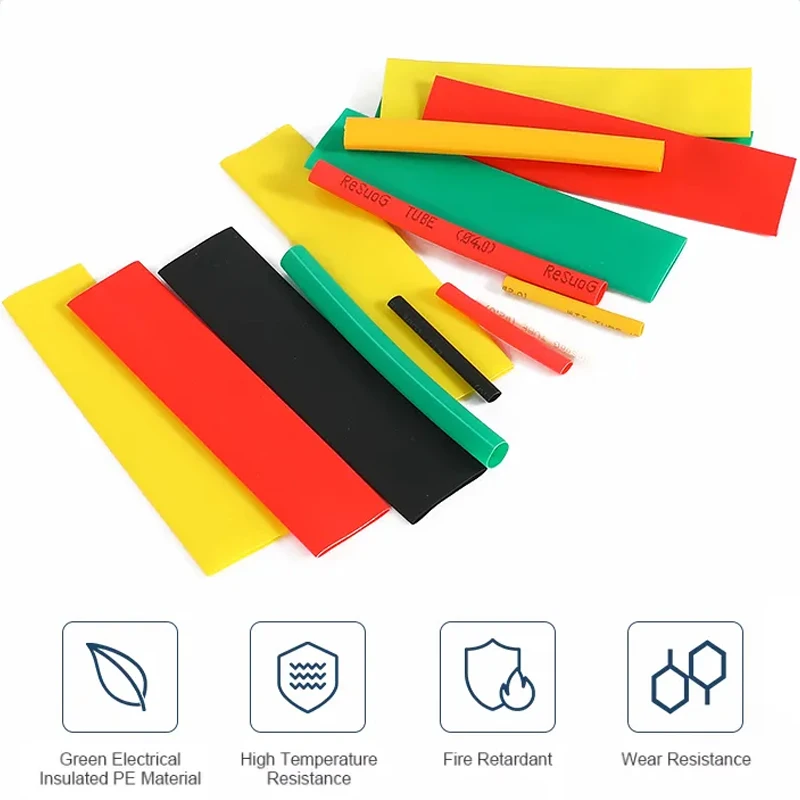 328Pcs 8 Sizes 5 Color Multi Color Polyolefin 2:1 Halogen-Free Heat Shrink Tubing Tube Assortment Sleeving Wrap Tubes ZWINCKY