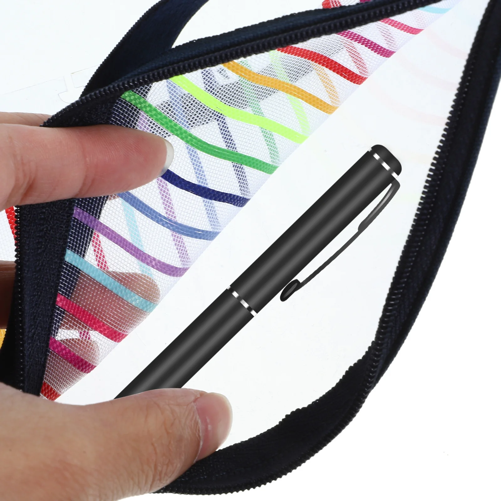 

Zipper Bag Daily Use Notebook Cover Binder Pockets Multipurpose Loose Leaf Accessory Net Pouches