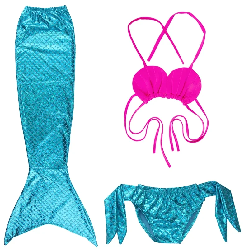 Kids Beach Bikini Swimsuit, Mermaid Cosplay Swimsuit,Little Girl Mermaid Tail Props,