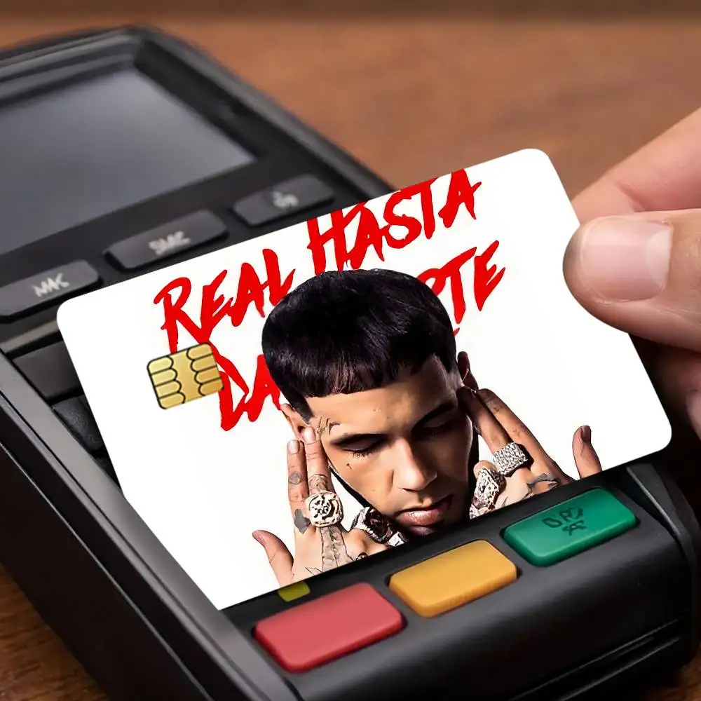 Singer Anuel AA Credit Decorative Card Stickers Suitable For Bank Cards Metro Transit Anti-scratch Gift 4PCS