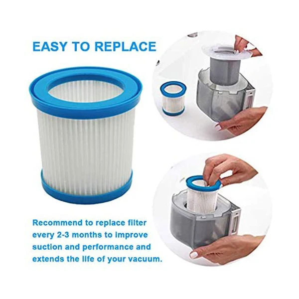 5 Packs Replacement Filters for Black+Decker Cordless Vacuum Vacuums Vpf20