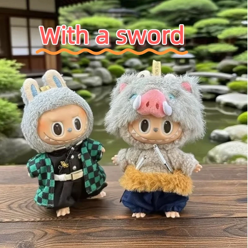 

Labubu Clothing Doll Clothing Ghost Team Peripheral Rabubu Clothing 17cm Sitting Party Clothing Tanjiro Clothing with swords