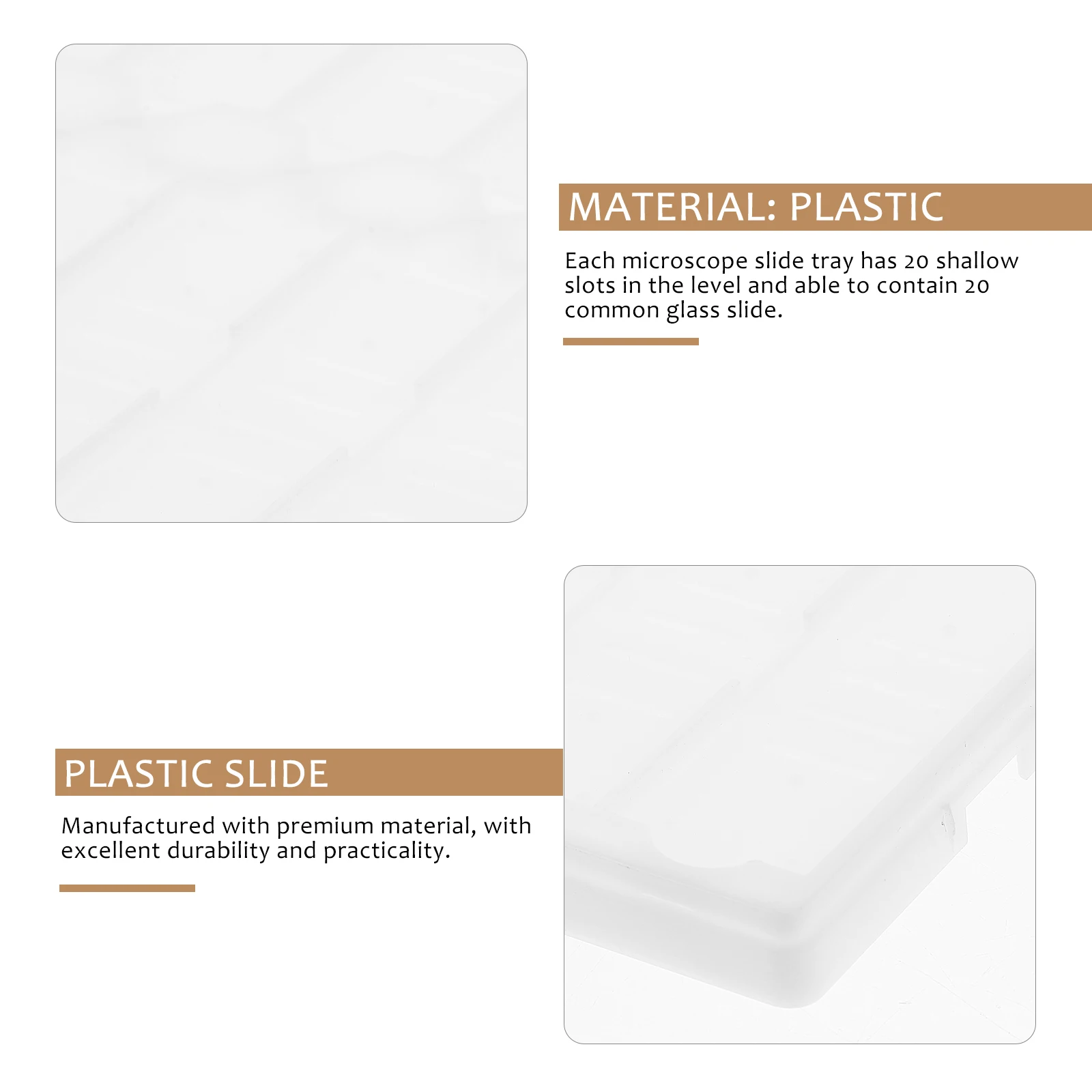 

Microscope Slide Storage Tray Plastic 20 Capacity Slide Holder With Numbered Positions For Teaching Equipment