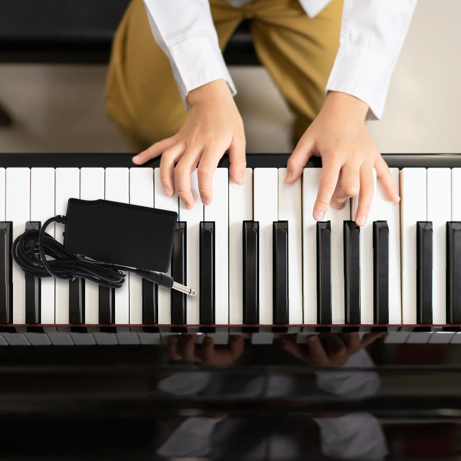

Universal Sustain Pedal for Electronic Keyboard Durable Non-Slip Shock-Resistant Design Stable Audio Transmission for Digital