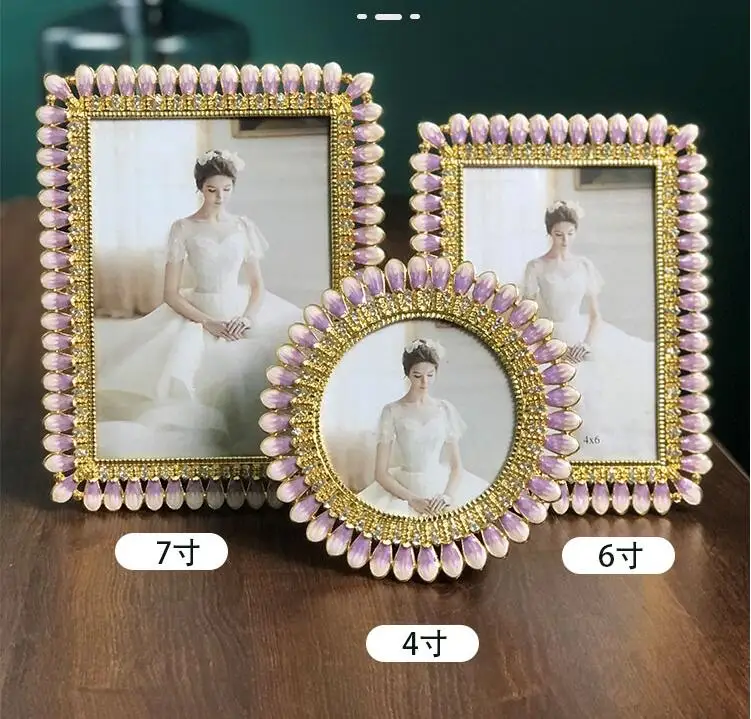 Nordic Style 4/6/7/10Inch Gold Purple Metal Pictures Frames Blackpink Album Photocard Holder Photo Frame XC045