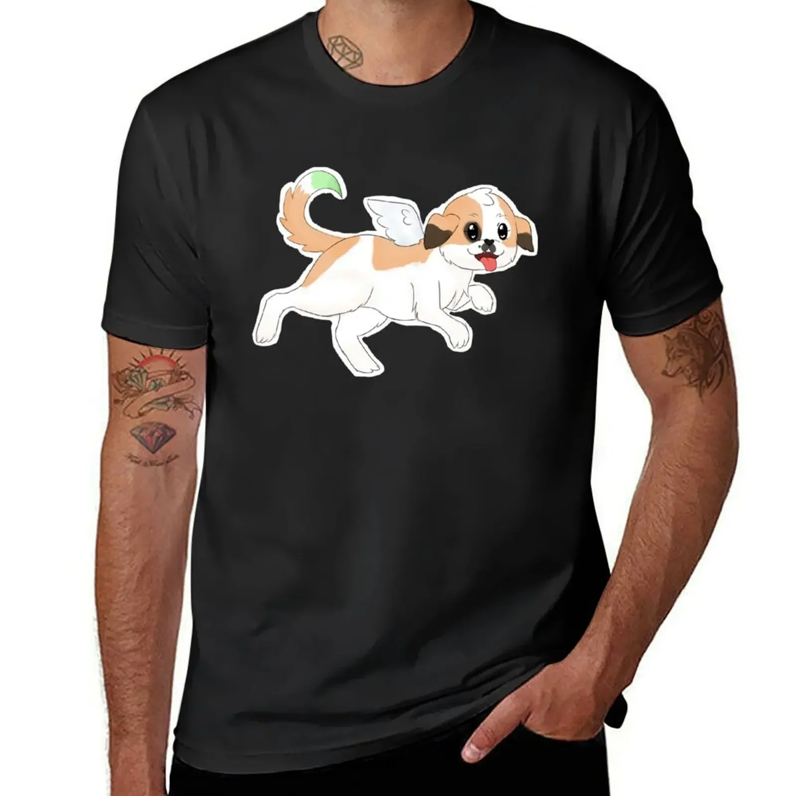 Winged pupper T-Shirt rapper graphic tees aesthetic clothes anime clothes heavyweight t shirts for men