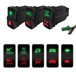 12V Green Red Front Diff Lock Rear Locker 4WD 4X4 Dual Push Button Switch for Toyota Prado 4Runner Landcruiser FJ Cruiser Tacoma