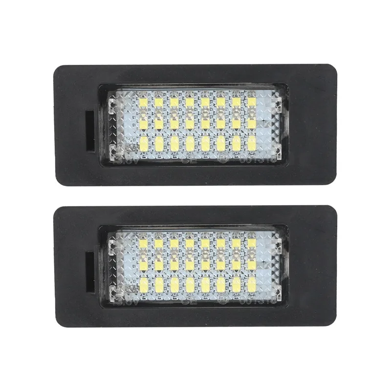 2PCS 24LED License Plate Number Light For  E90 M3 E91 E92 E70 X5 X6 E39 F30 E60 E61 E93 Car Products License Plate Lights