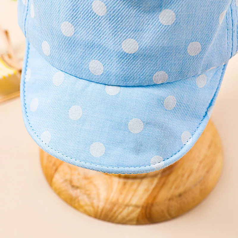 Cotton Baby Hats Summer Peaked Cap Toddler Dot Girls Boys Hat Child Cute 3D Ear Baseball Caps Infant Soft Sunhat For Kids