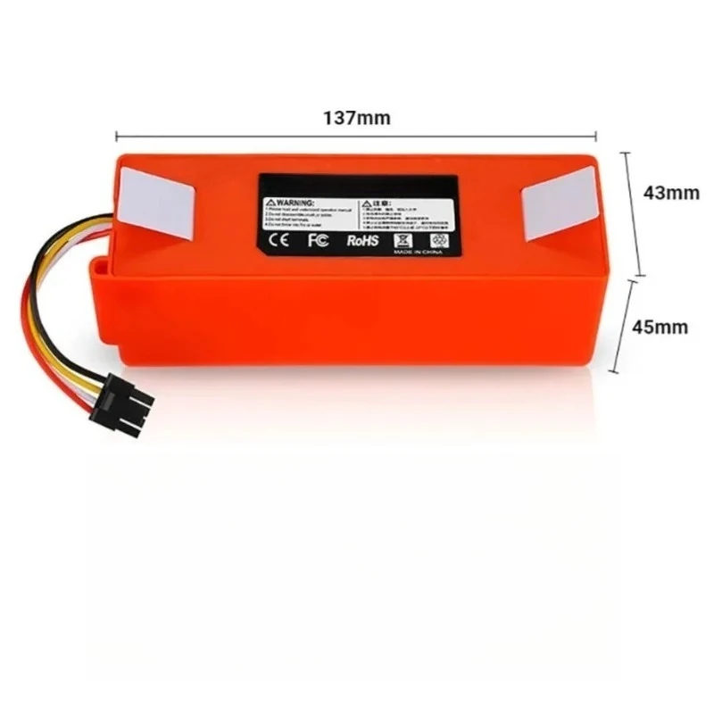 بطارية بديلة متعددة السعة 14.4 فولت لروبوتات Xiaomi 1S وRoborock S5MAX وS6MAXV وS7 وS75 للكنس والتطهير