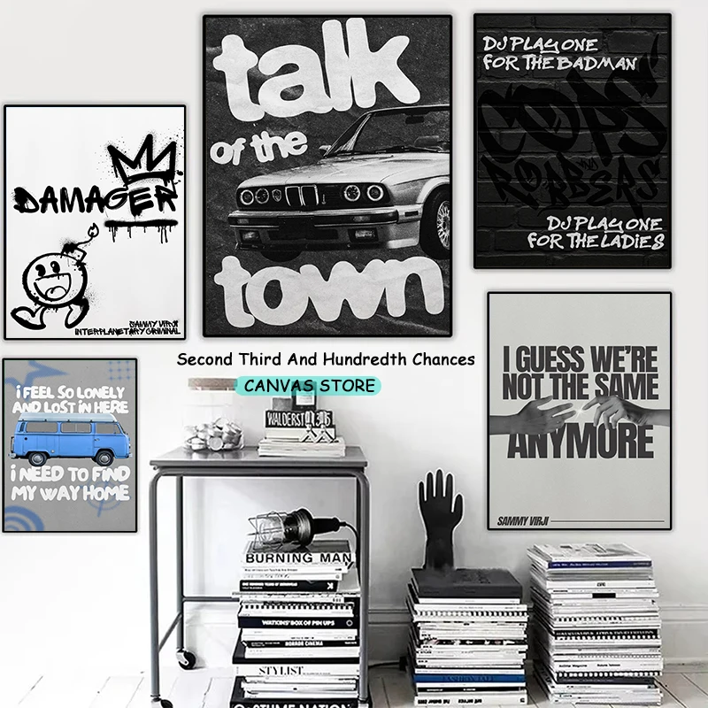 Sammy Virji Music Art Damager Cops and Robbers Talk of The Town Fred Again Lyrics Poster Canvas Painting Wall Picture Home Decor