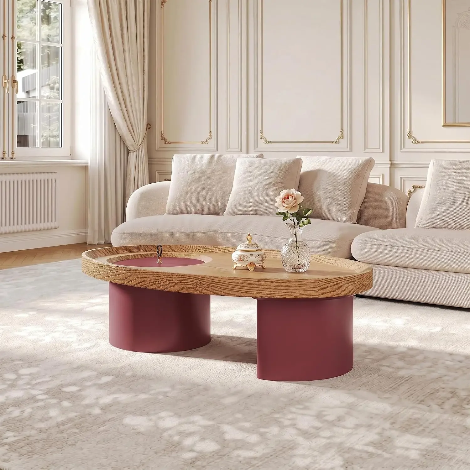 Contemporary Smooth Creative Polished Coffee Table Metal Stylish Rectangular Compact Nesting Coffee Table Mesa Cafe Furniture