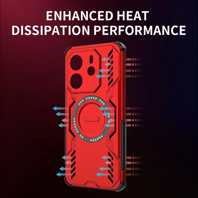 Magnetic Attraction Piece Case For Xiaomi Redmi Note 14 4G Global Case Heat Dissipation For Redmi Note 14 4G Global чехол Cover