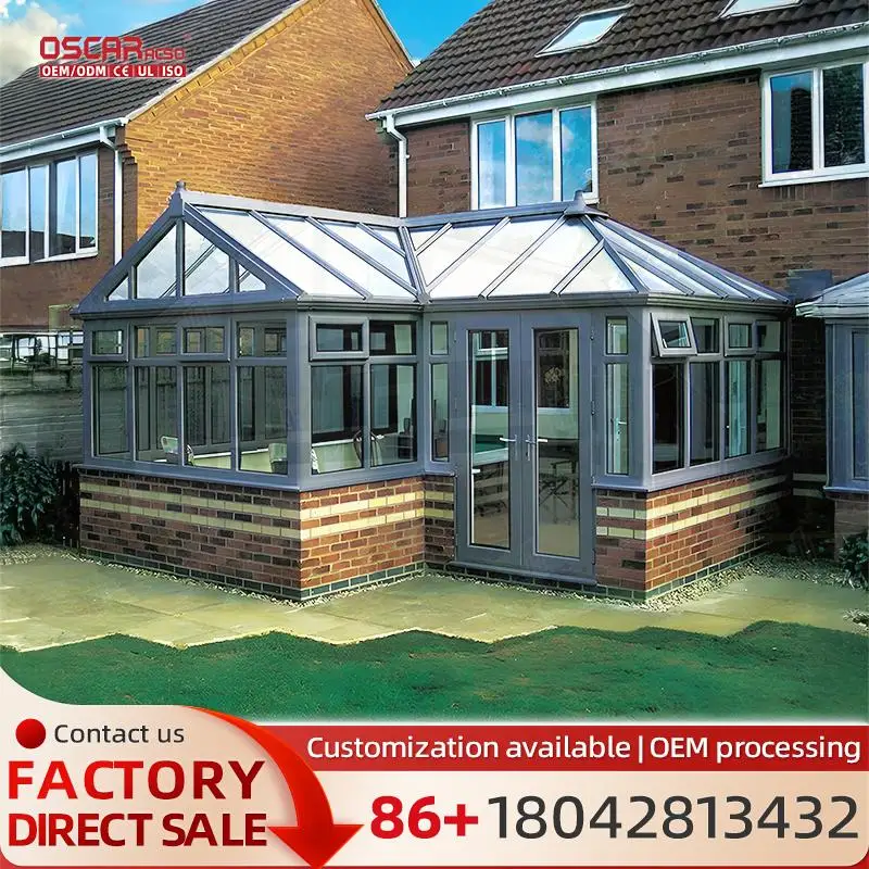 

Free Standing Glass Aluminium Sunroom Luxury Victorian for Garden Patio Backyard sunroom