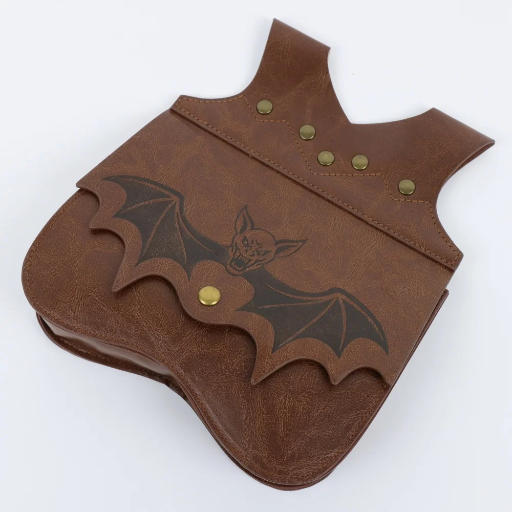 Halloween Medieval PU Leather Waist Bag, Bat Pattern Belt Pouch LARP Cosplay Costume Prop - view 4