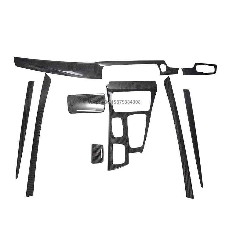 

(RHD)2012+ 9PCS Dry Carbon Fiber Auto Accessories Interior Trims with Start-Stop Button Fit for 5 Series F10 Right Hand Drive