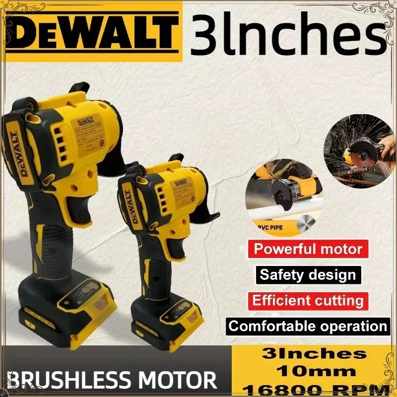 

DeWALT Cordless 3 Inch Mini Angle Grinder For 20V / 18V Battery Polishing Grinding Machine Electric Cutting Power Tools