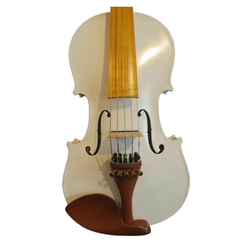 Guarneri style White colors 5 strings electric & acoustic viola 15