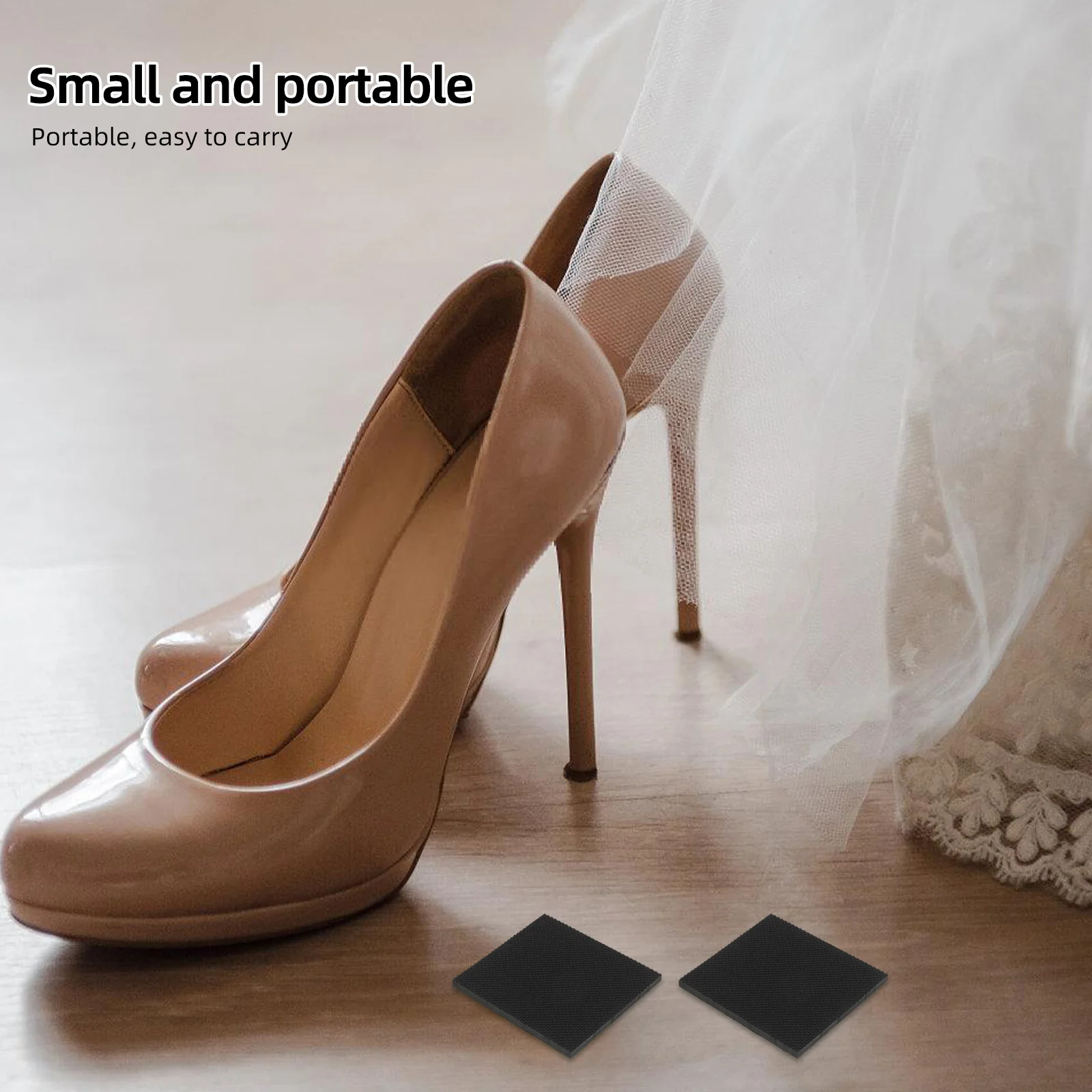 

2Pairs High Heel Protectors Shoe Sole Protector Non Slip Adhesive Heel Tips Replacement Noise Reduction Shoe Grips for Heels