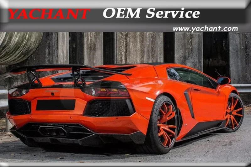 

Wet Carbon Fiber GT Wing Fit For 2011-2017 Aventador All Models DC Molto Veloce Base Package Style Rear Spoiler with Deck Lid