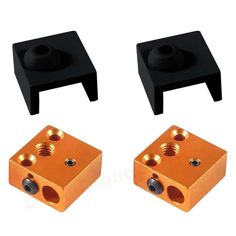 

2 Sets 3D Printer Aluminum Heater Block with Silicone Sock for Creality Ender 3, Ender 3 Pro, Ender 3 V2, Ender 5, CR-10, CR-10S