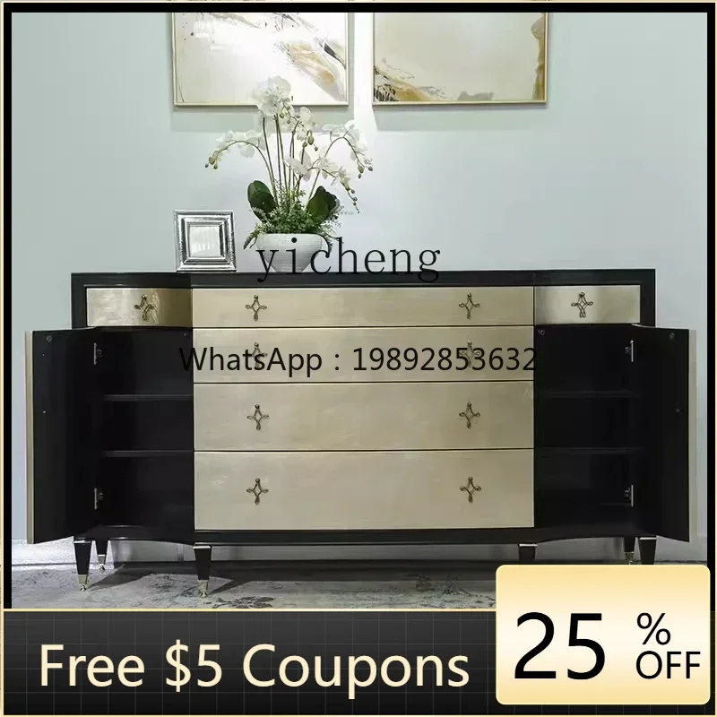 

BB Entry Entrance Cabinet Neoclassical Solid Wood Bucket Cabinet Dining Side Cabinet Post-Modern Bedroom