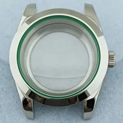40mm NH35 Watch Case Sapphire Stainless Steel Beveled Edges 100m Waterproof Case Fits NH34 NH35 NH36 Movement Case