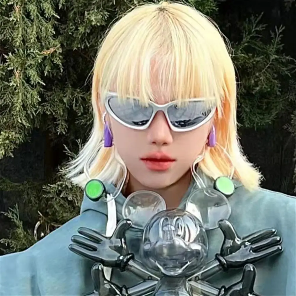 

Cool Y2K Cycling Sunglasses Millennium UV Protection Futuristic Sun Glasses Outdoor Sports Shades for Women & Men