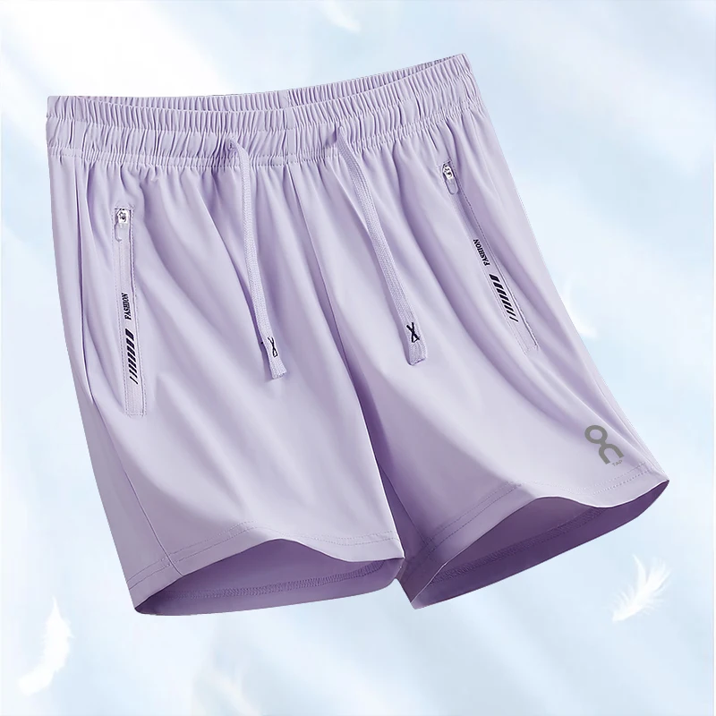 

Шорты из ледяного шелка с охлаждающим эффектом для активного отдыха, спорта, фитнеса, бега, бадминтона, быстросохнущие, дышащие, длиной три четверти.