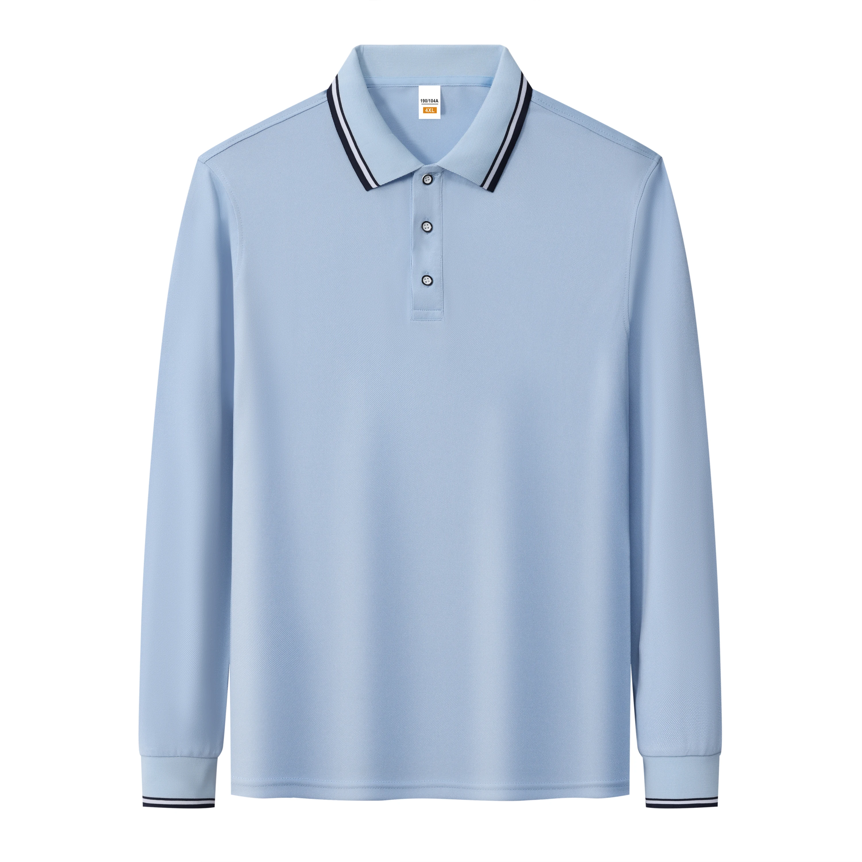 

Men's and Women's Long-sleeved Polo Shirts Striped Collars Spring and Autumn High-quality Splicing Colors Business Trend Brand