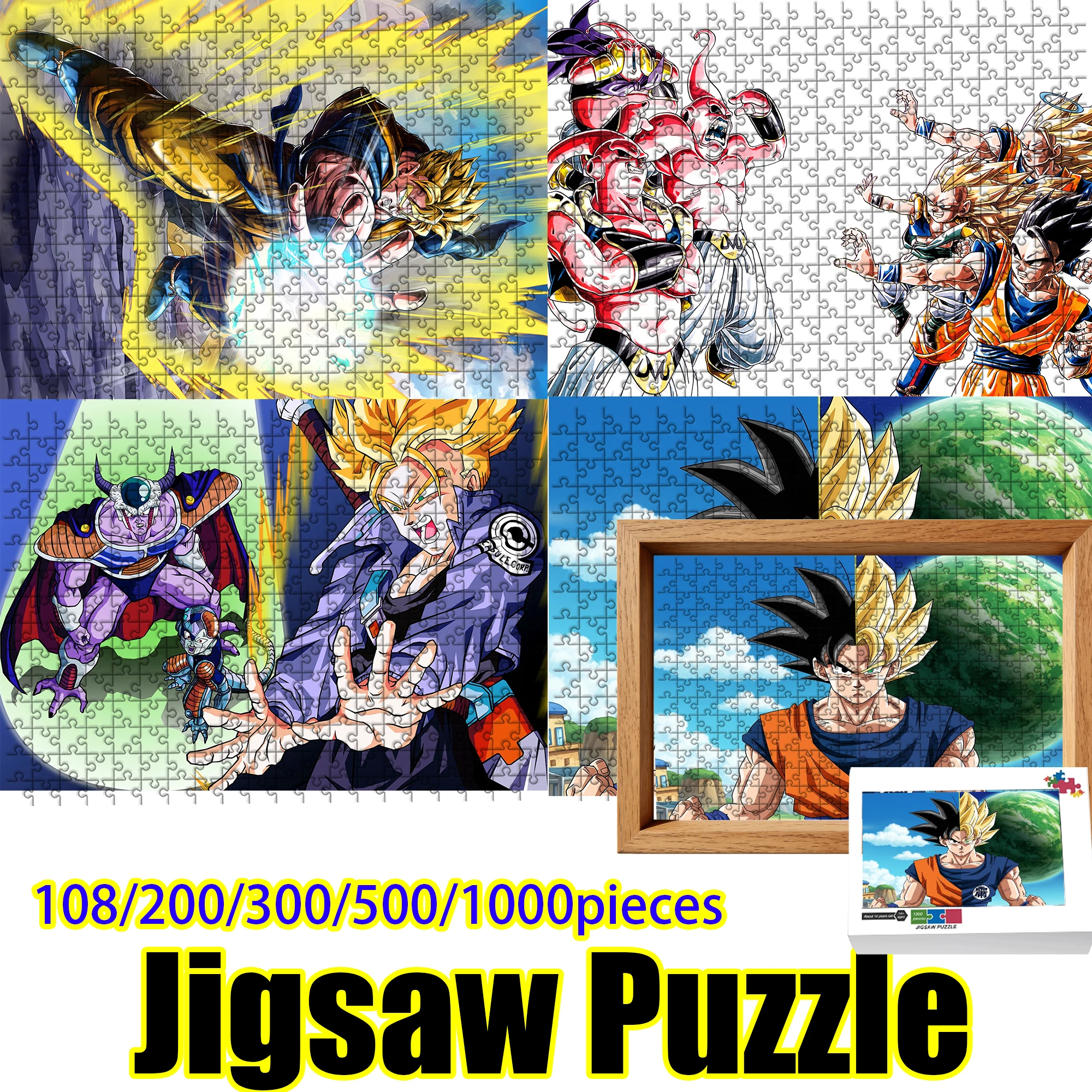 

Деревянный пазл Dragon Ball Goku Super Saiyan, 108/200/300/500/1000 деталей, высококачественный подарок на день рождения