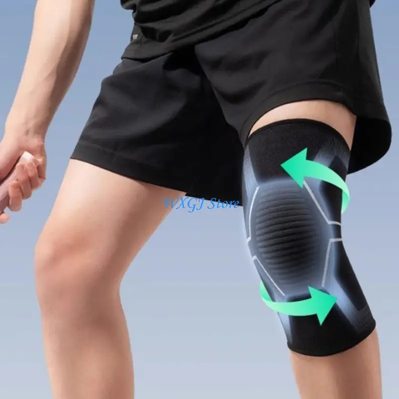 37JE Knee Compression Sleeve Breathable Stretchy Knee Brace for Tennis Running Sport