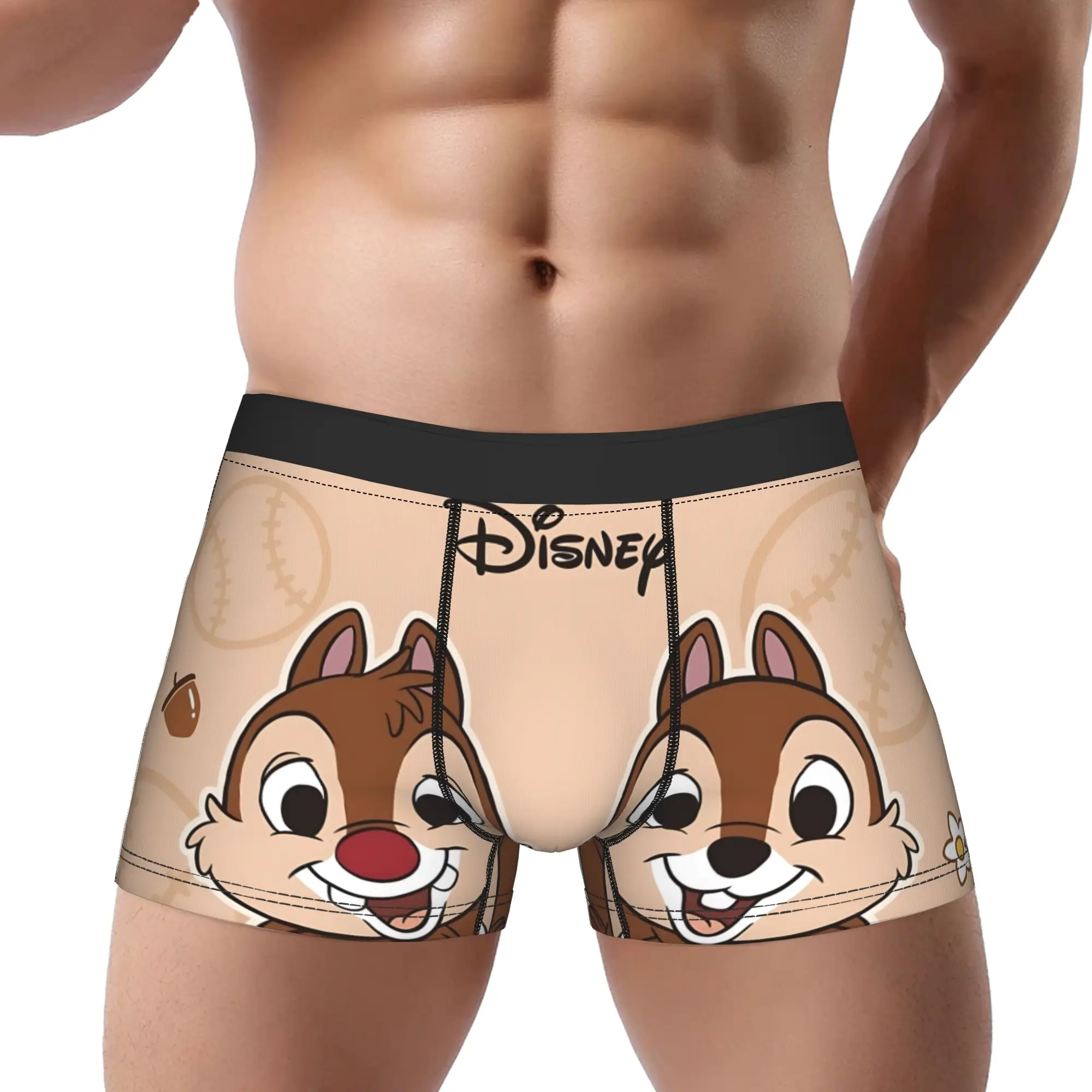 

1 шт. Трусы-шорты Chip And Dale Dale The Goofy Dreamer, дышащие, вентилируемые, мужское нижнее белье