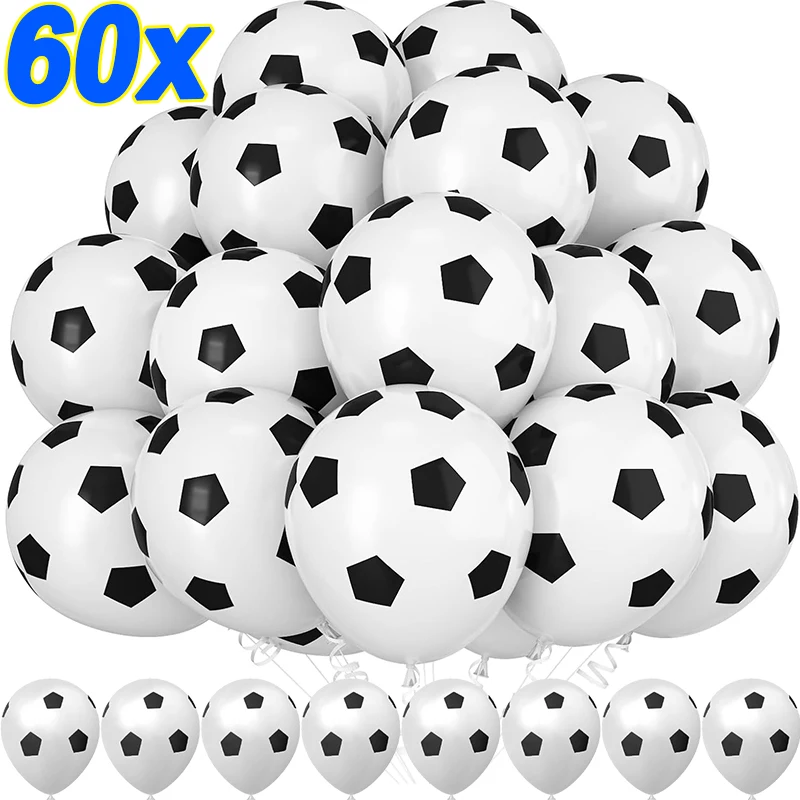 20/60pcs 12inch Football Latex Balloons Soccer Helium Balloon Boy Sports Birthday Party Decorations Kids Globos Toys Baby Shower