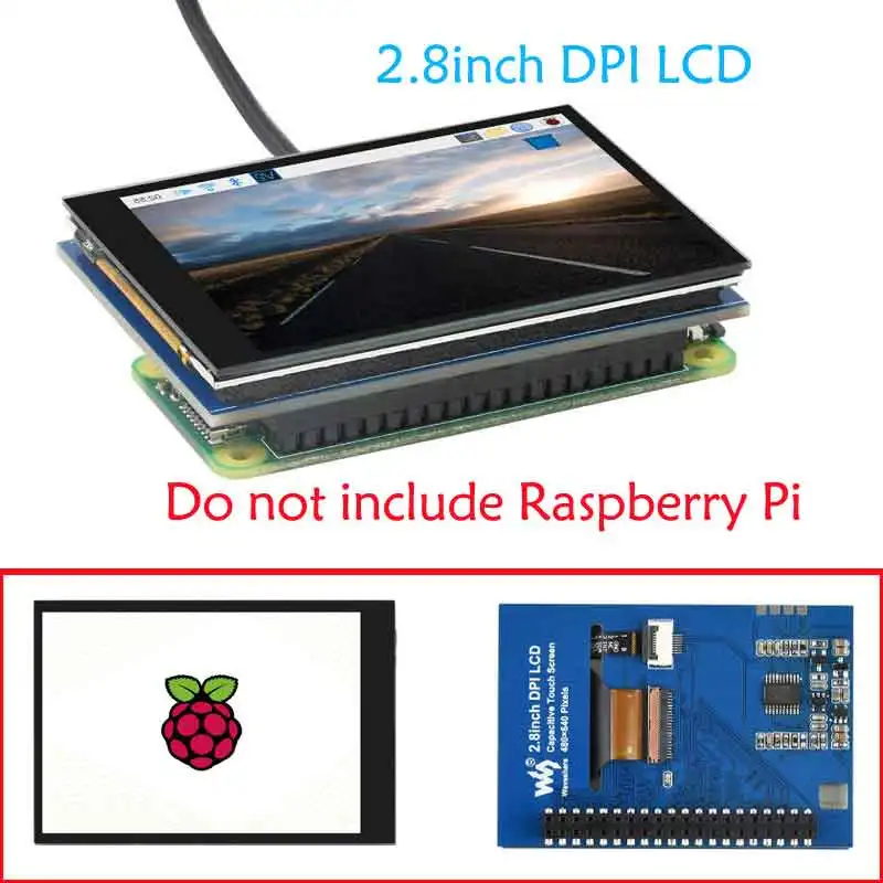 Raspberry Pi 2,8 pulgadas DPI LCD pantalla táctil capacitiva 480 × 640 píxeles IPS 40PIN interfaz GPIO para Raspberry Pi 4B/3B +/zero