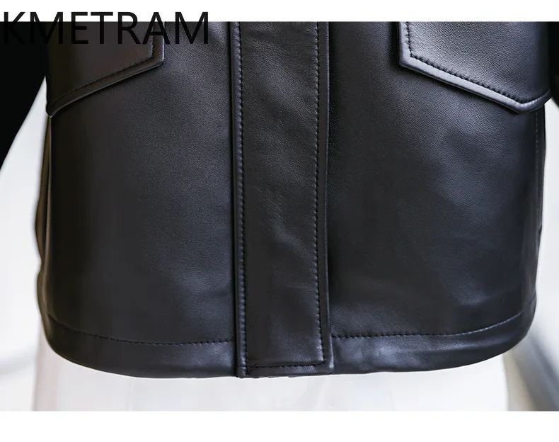 100% 진짜 양피 자켓 여성 고품질 짧은 검은 정품 가죽 자켓 여성 가을 ​​숙녀 의류 2025 Chaquetas