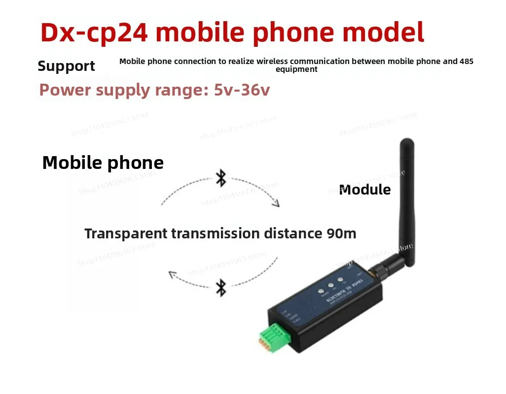 485 To Bluetooth Wireless Modbus Communication Module Industrial Grade Converter IoT Transparent Transmission Mobile Phone