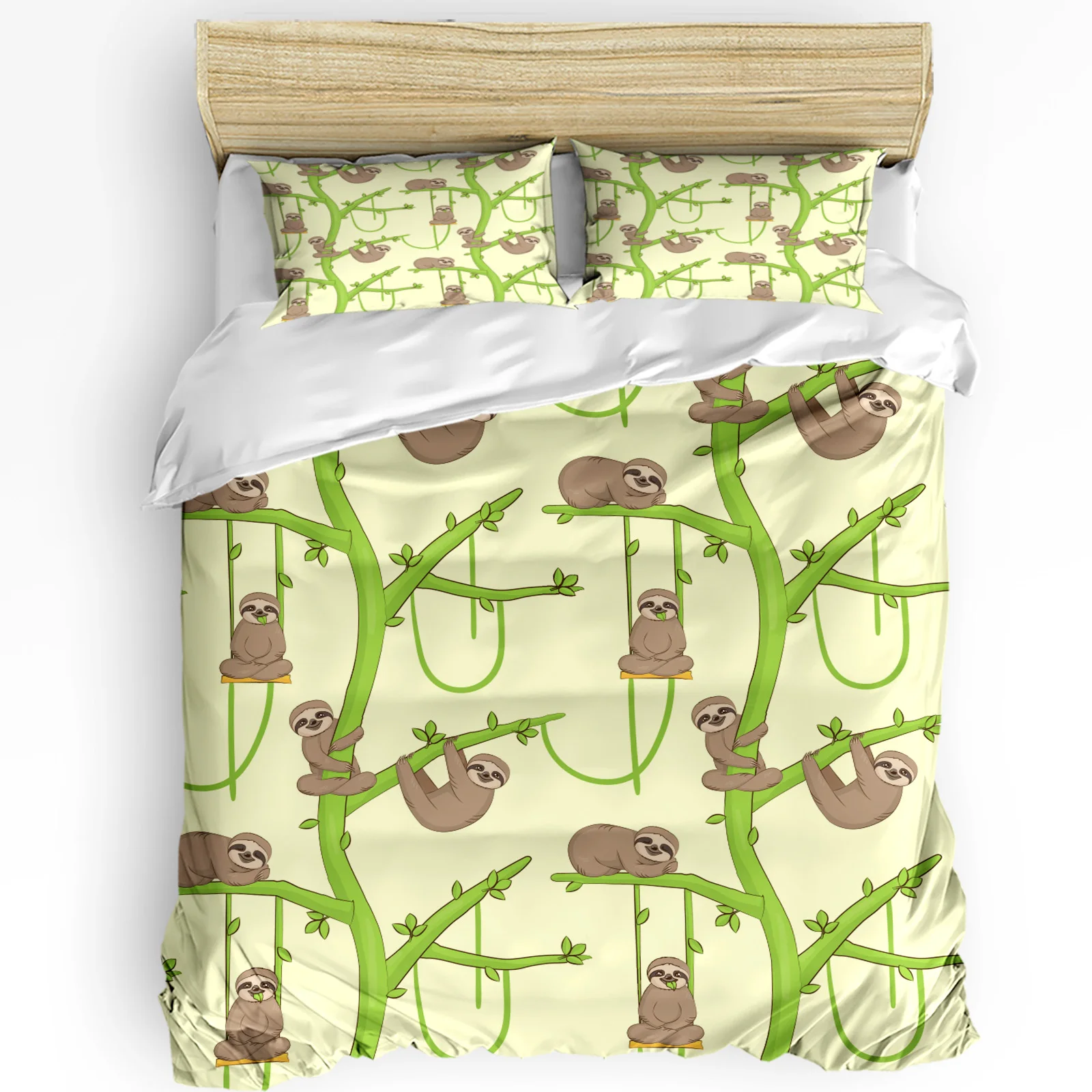 

Cartoon Sloth Animals Kawaii Bedding Set 3pcs Duvet Cover Pillowcase Kids Adult Quilt Cover Double Bed Set Home Textile