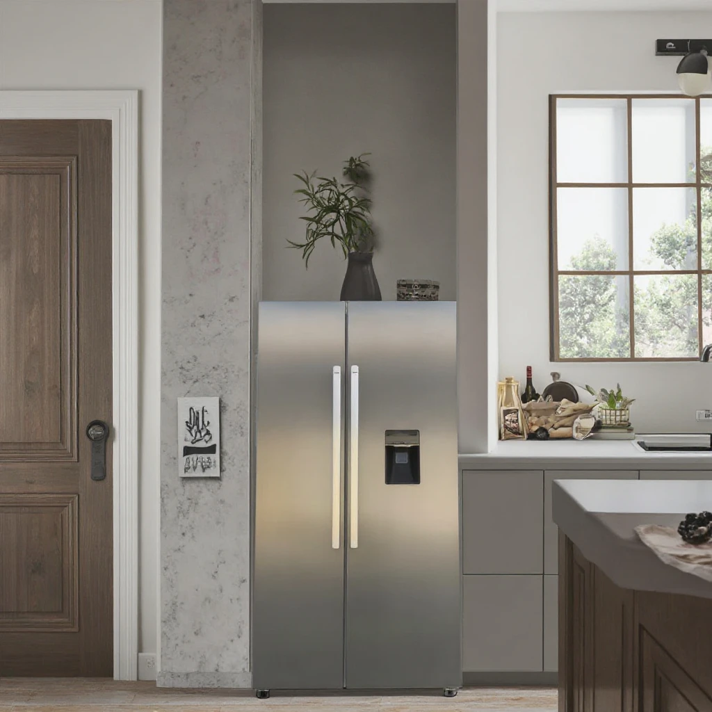 Large Capacity Silver Integrated Air-Cooled Frost-Free Double-Door Refrigerator for Household and Hotel Use