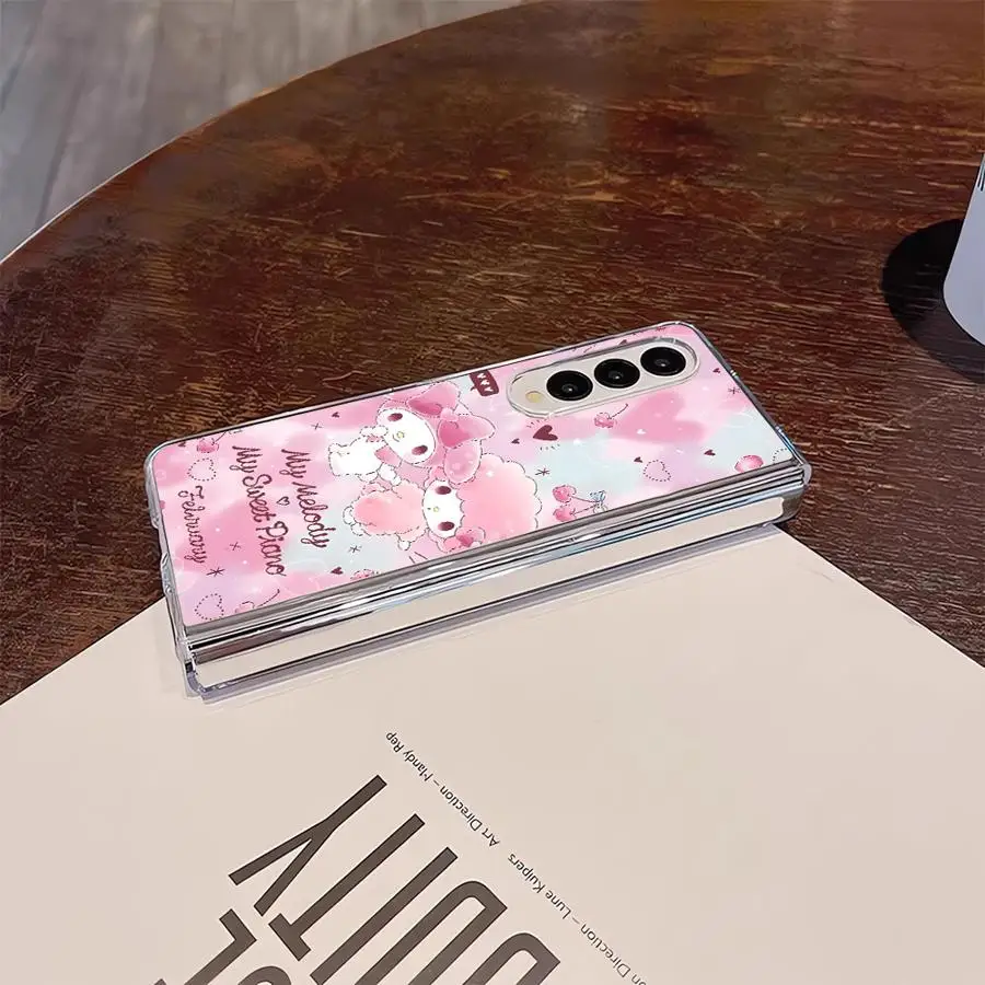 حافظة لهاتف سامسونج جالاكسي ZFold4 ZFold6 ZFold5 Z Fold 7 6 5 4 3 ZFold3 ZFold7 غطاء هاتف ناعم شفاف لطيف سانريو مرحبا كيتي #4