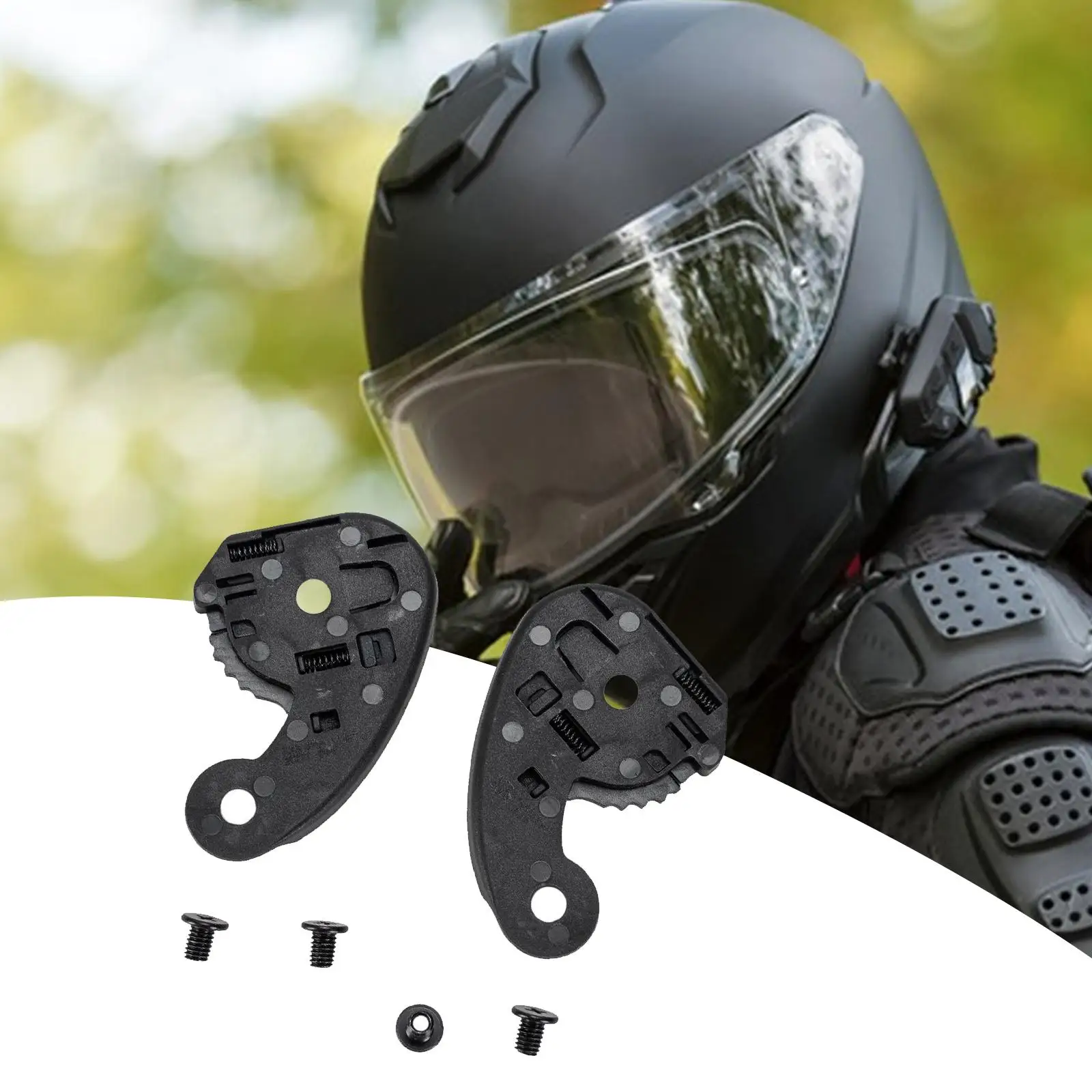 

1 Pair Motorcycle Helmet Shield Base Helmet Parts Side Plates Visor Holder Base for Fg-st Rpha 11 C70 IS-17 with Screw