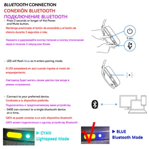 Logitech G435 Lightspeed Bluetooth Wireless Tai nghe Gaming Tai nghe âm thanh âm thanh âm thanh trên tai nghe máy tính xách tay PC và âm nhạc 10 Điện thoại bán hàng chính Logitech - 3