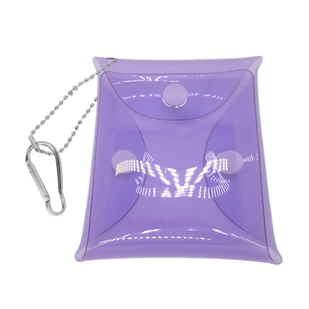 

Portable PVC Coin Purse Transparent with Buckle Earphone Storage Bag Waterproof Data Cable Storage Box