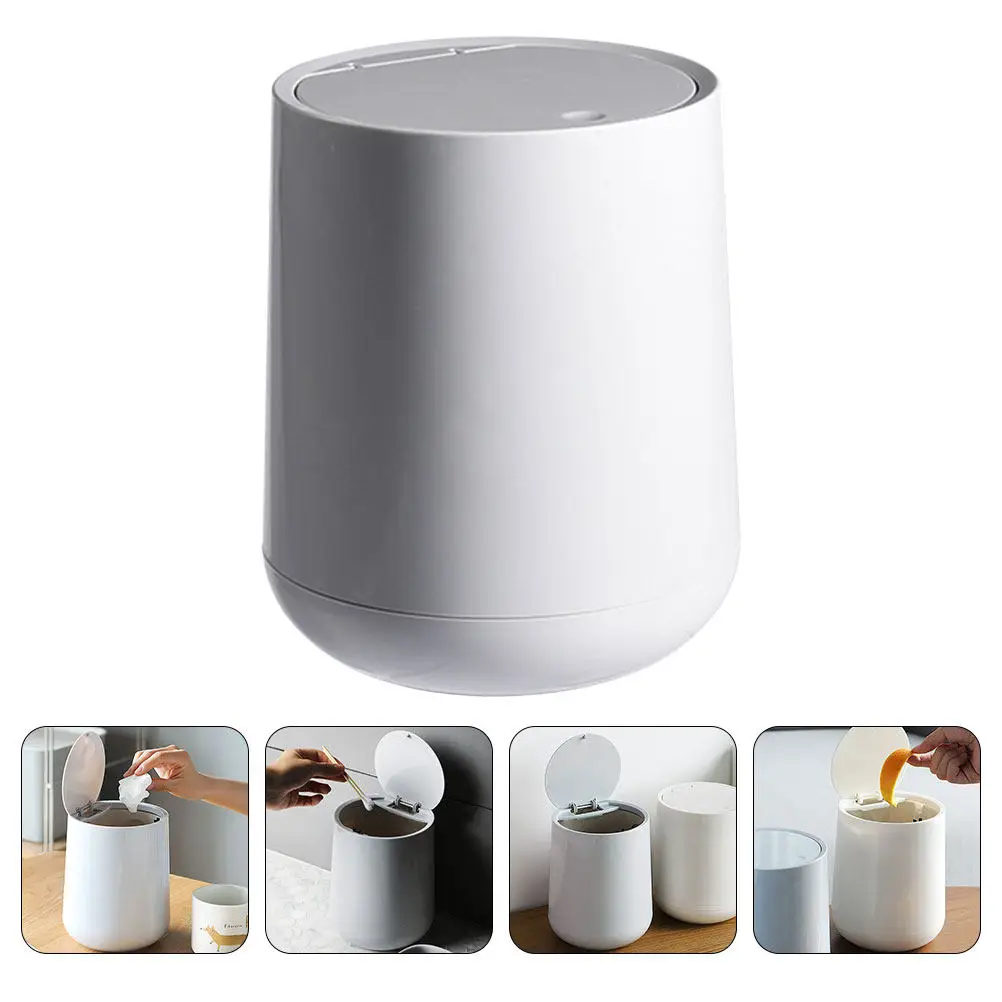 

1Pcs Mini Desktop Trash Can Plastic Household Garbage Bin with Lid for Tabletop Counter Paper Waste Container Desktop Trash Can
