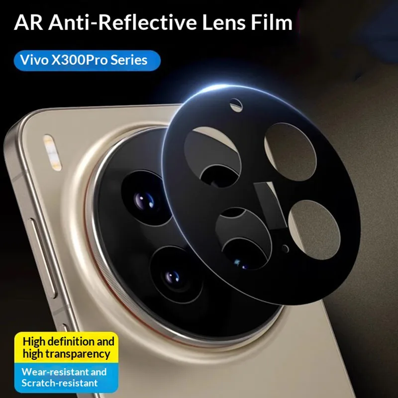 

Защитная пленка для объектива камеры 3D для vivo X300 Pro, черная задняя часть, полная защита экрана камеры, закаленное стекло для объектива vivo X300, крышка