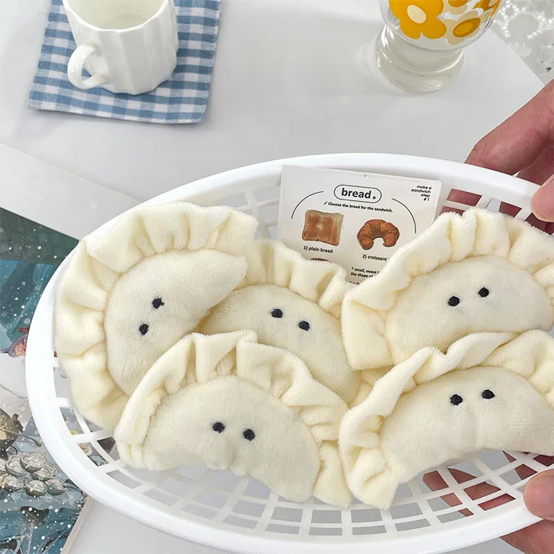 1Pc Cute Dumpling Plush Toys Mini Stuffed Toy Keychain Cartoon Delicious Chinese Dumpling Plush Doll Backpack Pendant Kids Gifts