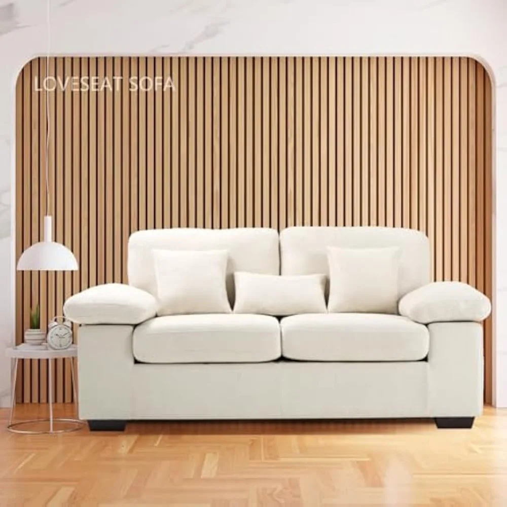 Sofa Kursi Empuk, Sofa Kursi Cinta 73 "Sofa Ruang Tamu dengan 3 Bantal, Bantal Kursi Chenille Nyaman Modern Berlapis Sofa Kamar Tidur