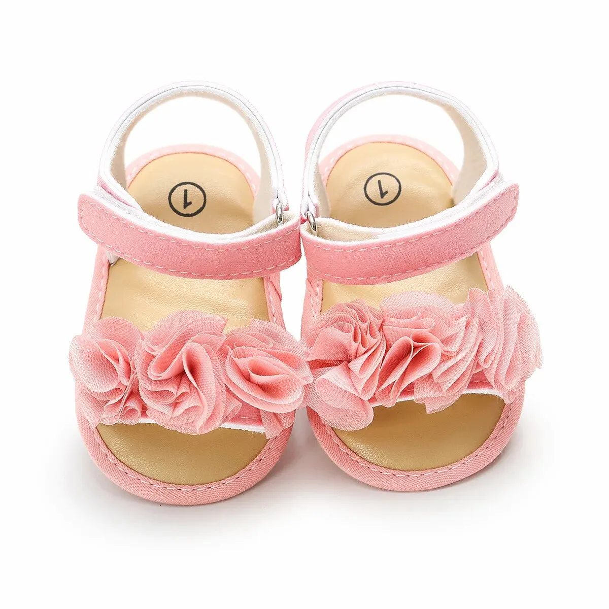 Meckior Summer Baby Girls Shoes Floral Border Lace Garden Sandals Cotton Sole Anti-slip Baby Dress Girl Sandals First Walker