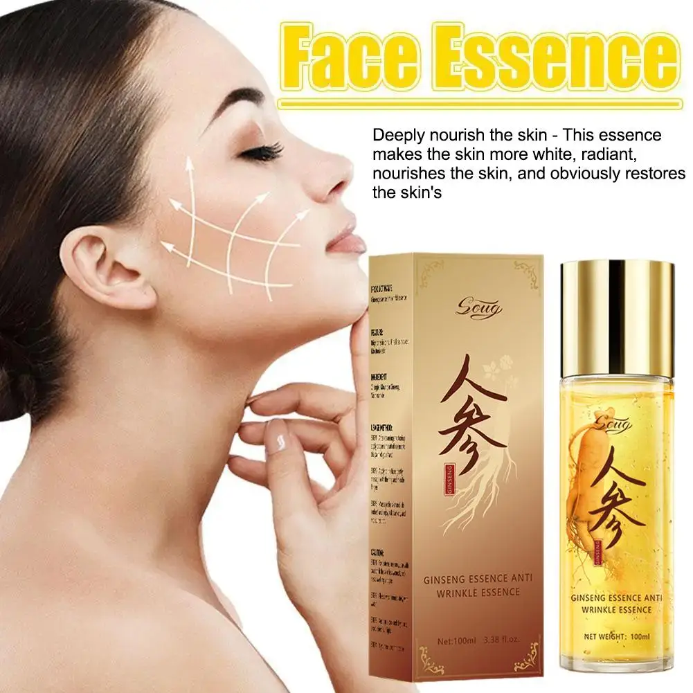 120ml Ginseng Extract Essence Oil Hydrating Anti-Wrinkle Care Face Water Moisturizing Essence C0X4